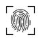 Fingerprint recognition concept. Fingerprint icon. Black thumbprint icon