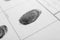 Fingerprint record sheet, closeup view. Criminal