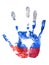 The fingerprint of the right hand of the Russian Federation flag