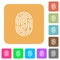 Fingerprint rounded square flat icons