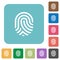 Fingerprint rounded square flat icons