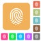 Fingerprint rounded square flat icons