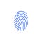 Fingerprint scan app biometric logo icon. Finger ID mobile abstract unique vector touch