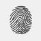 Fingerprint. Scan fingerprint isolated on white background. Volume press of finger with shadow. Vector illustration