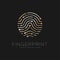 Fingerprint scan logo icon dash line design illustration