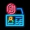 Fingerprint Scan neon glow icon illustration