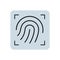 Fingerprint scaner simple app icon, authentication symbol, digital security sign, thin line style vector illustration