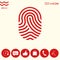 Fingerprint. Scanned finger icon