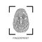 Fingerprint scanner vector icons isolated on write. Biometric technology for person identity. Security access authorization system