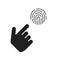 Fingerprint security and finger person hand info sign vector, touch finger thumb print id symbol for biometric