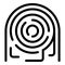 Fingerprint security icon outline vector. Data result