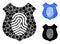 Fingerprint shield Mosaic Icon of Circles