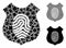 Fingerprint shield Mosaic Icon of Ragged Pieces