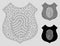 Fingerprint Shield Vector Mesh 2D Model and Triangle Mosaic Icon