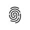 Fingerprint simple black icon, authentication symbol, line style vector illustration