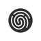 Fingerprint simple round black icon, line style authentication symbol