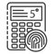 Fingerprint smart lock icon, outline style