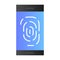 Fingerprint on smartphone flat icon. Identification color icons in trendy flat style. Smartphone security gradient style