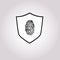 Fingerprint tech shield security guard logo design