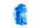 Fingerprint texture in blue paint on white isolated background