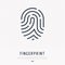 Fingerprint thin line icon