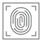 Fingerprint thin line icon, id and security, print sign, vector graphics, a linear pattern on a white background.