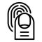 Fingerprint touch icon, outline style