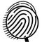 Fingerprint under a magnifying glass