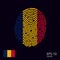 Fingerprint vector colored with the national flag of Chad.Web