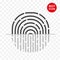 Fingerprint vector icon. Simple flat protection symbol for application touch ID web logo web site business smartphone IT personal
