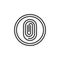 Fingerprint verification line icon