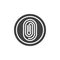 Fingerprint verification vector icon