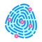 fingerprinting client kyc color icon vector illustration