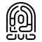 Fingerprinting scan icon outline vector. Hand touch