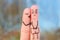 Fingers art of couple. Concept of impotence