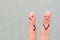 Fingers art of displeased couple. Woman was offended, man was guilty