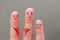 Fingers art of family during quarrel.
