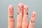 Fingers art of people. Concept woman taller than man