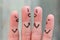 Fingers art of people during quarrel