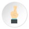 Fingers crossed icon, flat style