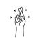 FINGERS CROSSED. Korean lucky sign. Finger luck symbol with cross. Promise hand gesture. Vector illustration