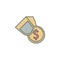 fingers hold coin dusk style line icon. Element of banking icon for mobile concept and web apps. Dusk style fingers hold coin icon