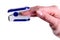 Fingertip Oxygen Sensor Pulse Rate Health Testor Oximeter stock image isolated on white