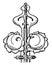 Finial is an ornament generally carved resemble foliage vintage engraving