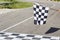 The finish line and checkered flag racing. finish the race