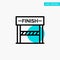 Finish, Line, Sport, Game turquoise highlight circle point Vector icon