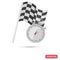 Finish racing flag and stopwatch color flat icon