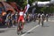 Finish scene, with the joyful winner of one race, in Road Grand Prix event, a high-speed circuit race in Ploiesti-Romania