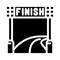 finish vehicle speed auto glyph icon vector illustration