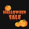 The finished poster design of the `Halloween sale` banner. Vector illustration with a flow of blood or mucus.